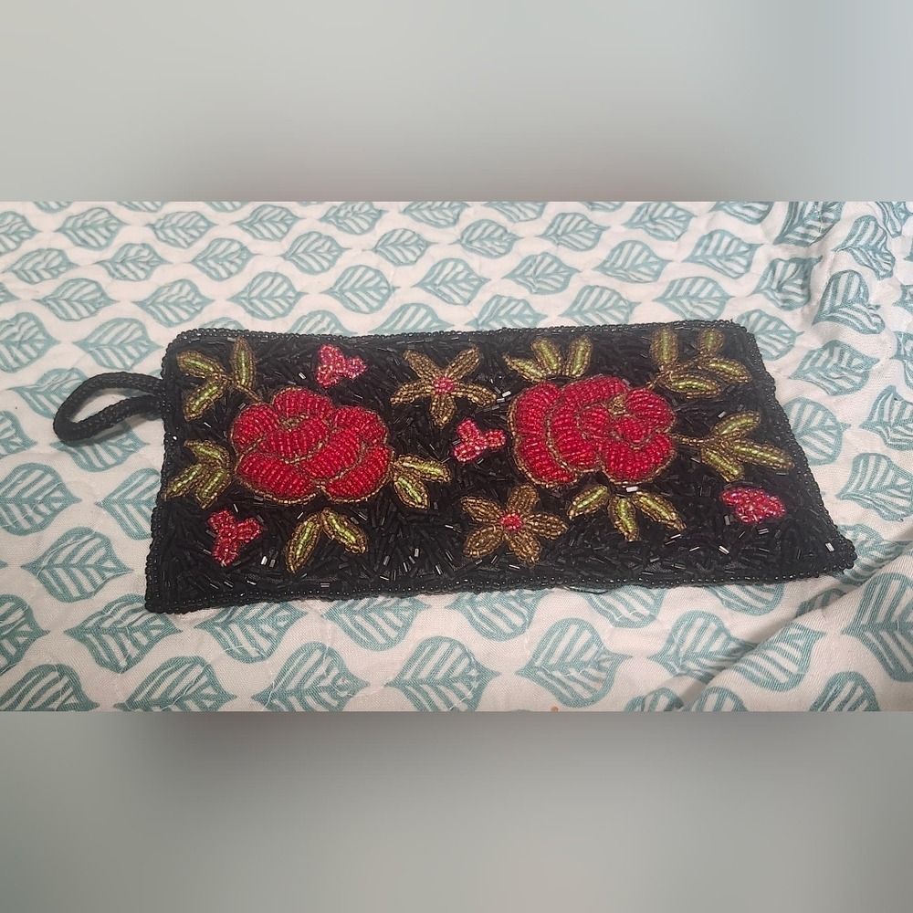 Beaded Floral Vintage Coin Bag